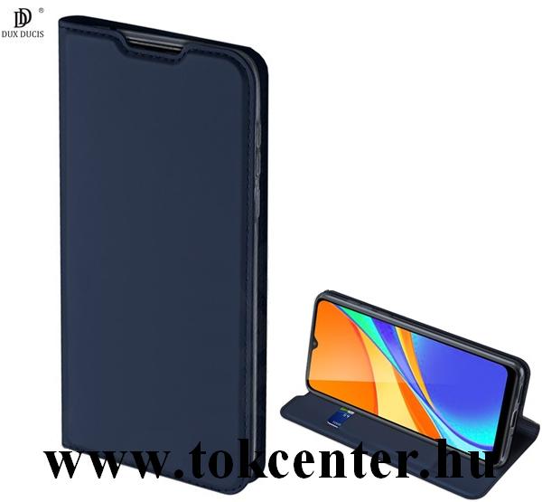 Samsung Galaxy S21 (SM-G991) 5G DUX DUCIS SKIN PRO tok álló, bőr hatású (FLIP, oldalra nyíló, bankkártya tartó, asztali tartó funkció) SÖTÉTKÉK