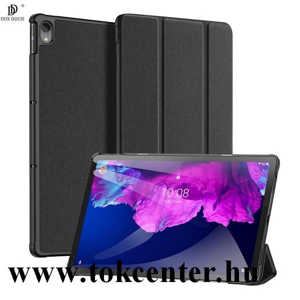 Lenovo Tab P11 (TB-J606F) DUX DUCIS tok álló, bőr hatású (aktív flip, oldalra nyíló, TRIFOLD asztali tartó funkció) FEKETE