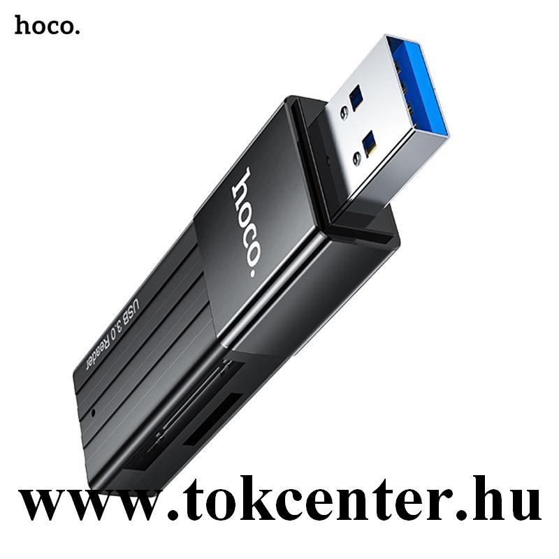 HOCO HB20 MEMÓRIAKÁRTYA olvasó (USB 3.0 / Nano / NM / MicroSD) kártyához FEKETE