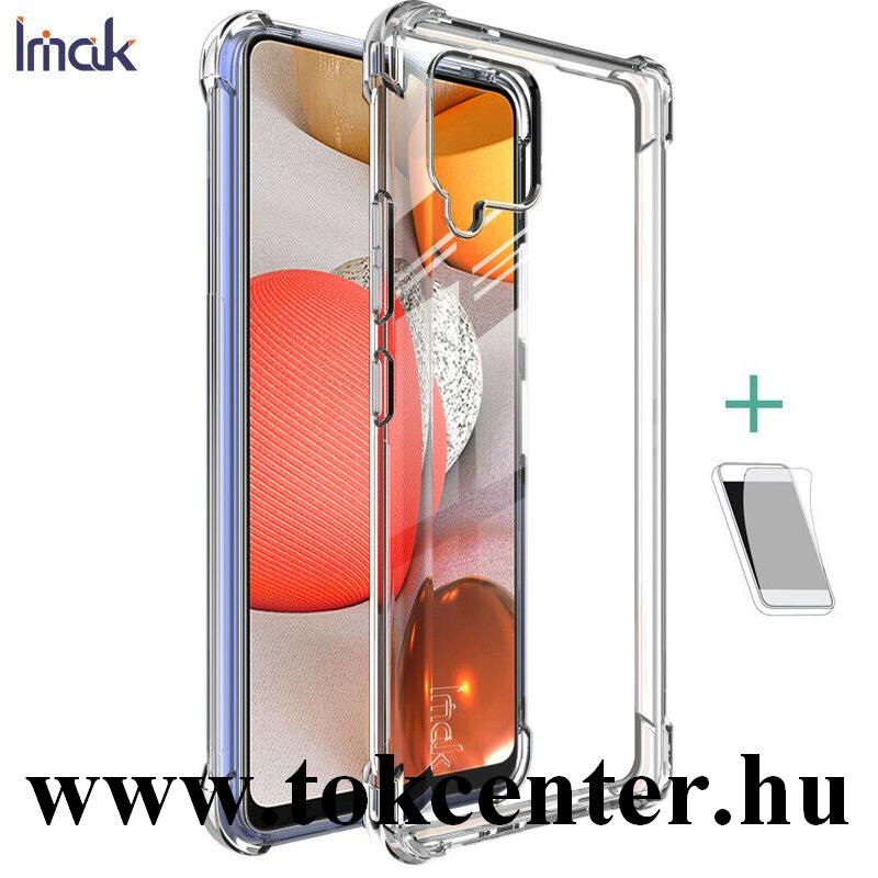 Samsung Galaxy A42 5G (SM-A425F) IMAK szilikon telefonvédő (közepesen ütésálló, légpárnás sarok + képernyővédő fólia) ÁTLÁTSZÓ