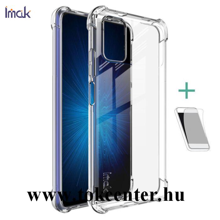 Xiaomi Poco M3 IMAK szilikon telefonvédő (közepesen ütésálló, légpárnás sarok + képernyővédő fólia) ÁTLÁTSZÓ