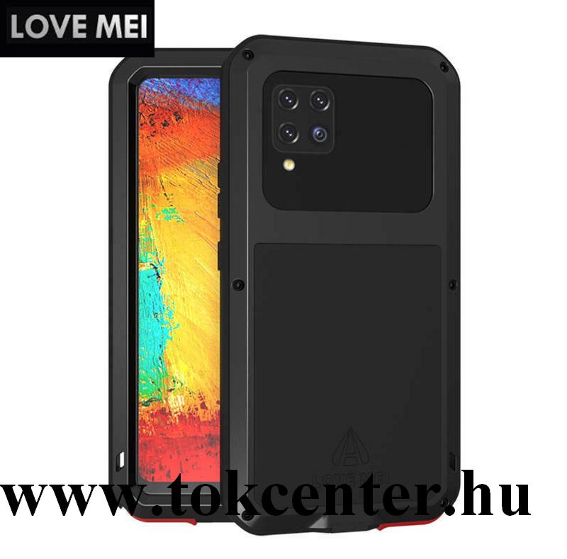 Samsung Galaxy A42 5G (SM-A425F) LOVE MEI Defender telefonvédő gumi (ütésálló, fém keret) FEKETE