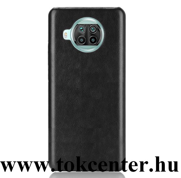 Xiaomi Mi 10T Lite 5G Műanyag telefonvédő (bőr hatású bevonat) FEKETE