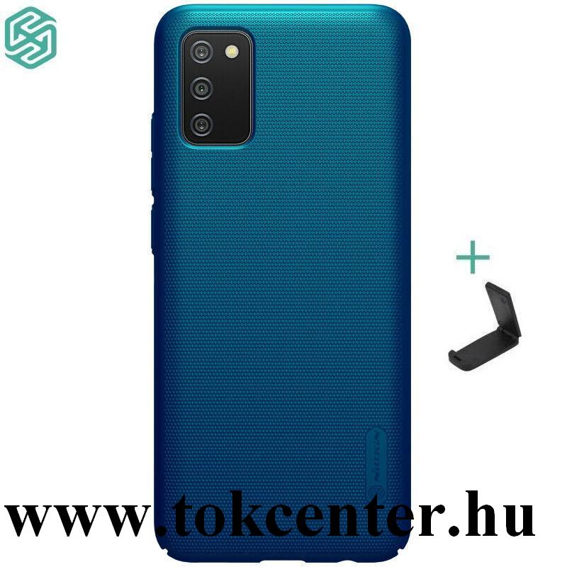 Samsung Galaxy A02s (SM-A025F) NILLKIN SUPER FROSTED műanyag telefonvédő (gumírozott, érdes felület + asztali tartó) SÖTÉTKÉK