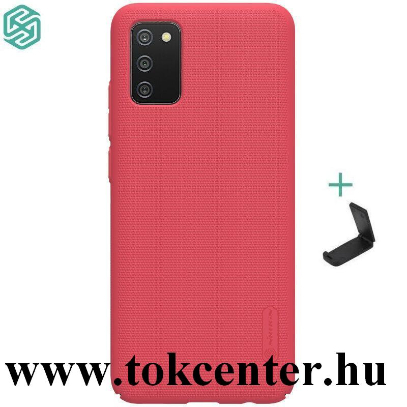 Samsung Galaxy A02s (SM-A025F) NILLKIN SUPER FROSTED műanyag telefonvédő (gumírozott, érdes felület + asztali tartó) PIROS