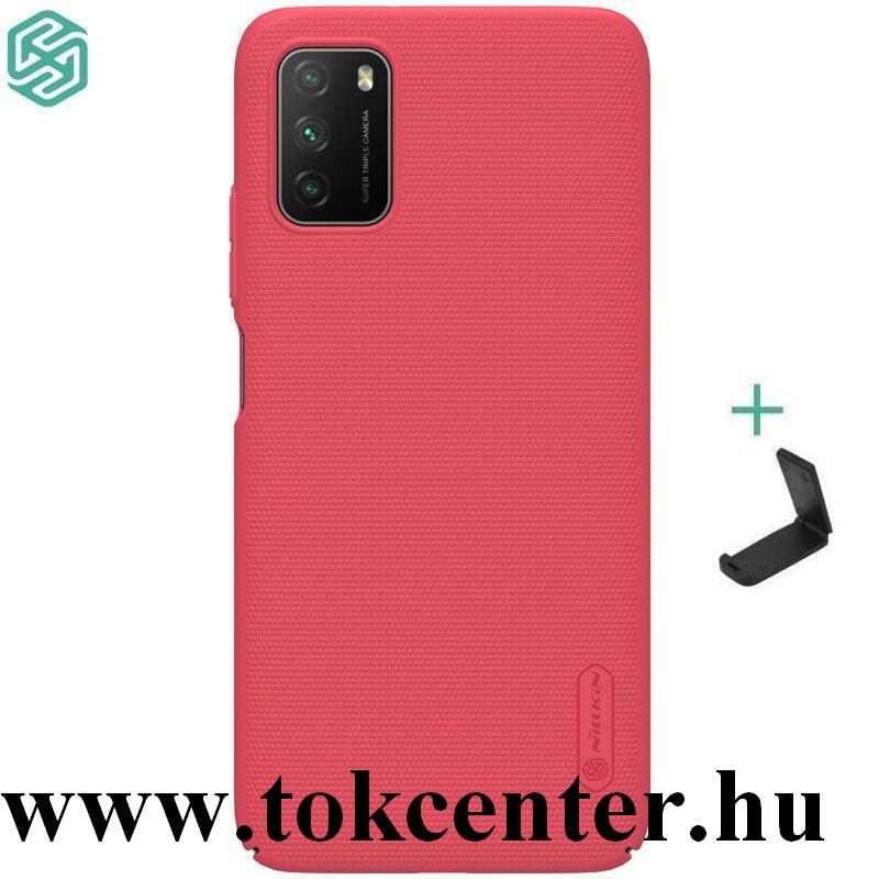 Xiaomi Poco M3 NILLKIN SUPER FROSTED műanyag telefonvédő (gumírozott, érdes felület + asztali tartó) PIROS