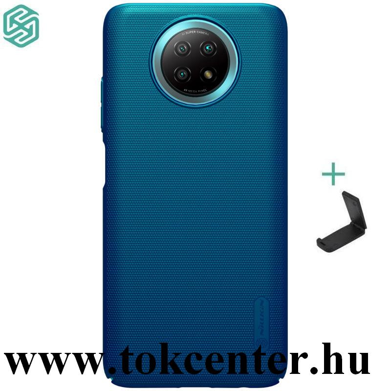 Xiaomi Redmi Note 9 5G NILLKIN SUPER FROSTED műanyag telefonvédő (gumírozott, érdes felület + asztali tartó) SÖTÉTKÉK