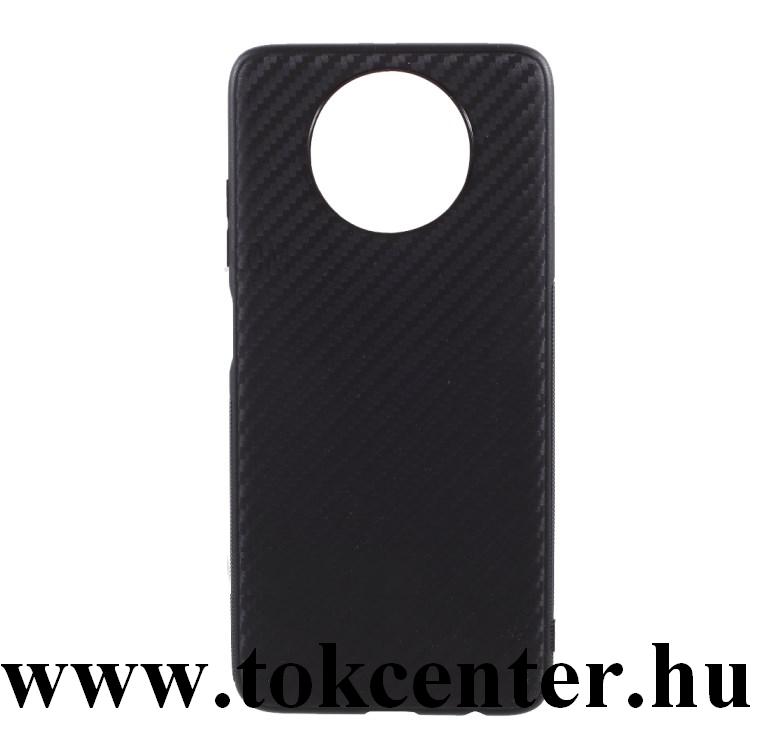 Xiaomi Redmi Note 9 5G Szilikon telefonvédő (karbon minta) FEKETE