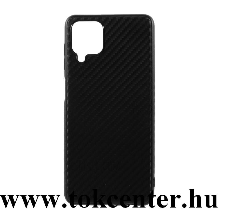 Samsung Galaxy A12 (SM-A125F) Szilikon telefonvédő (karbon minta) FEKETE
