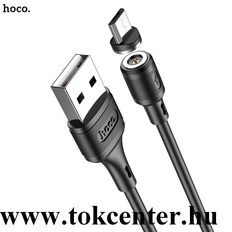 HOCO X52 adatátvitel kábel és töltő (USB - microUSB, mágneses csatlakozó, 100 cm) FEKETE