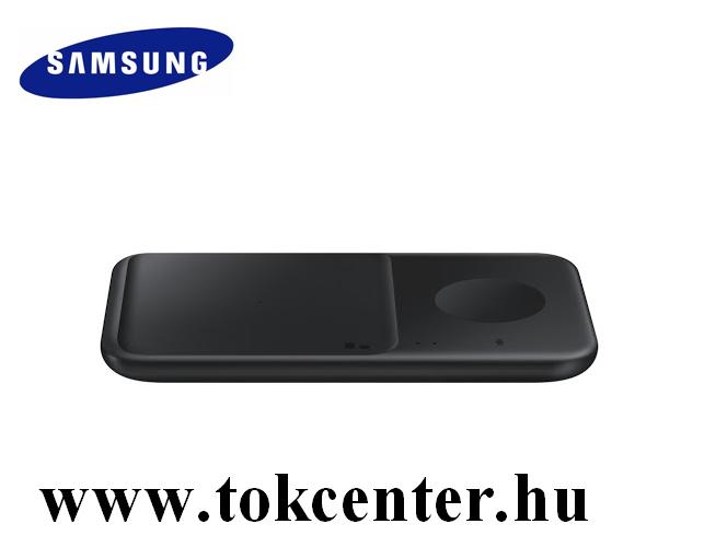 Hálózati töltő állomás (Type-C aljzat, dual vezeték nélküli töltés, QI Wireless, 9W, gyorstöltés támogatás) FEKETE (EP-P4300BBEG)