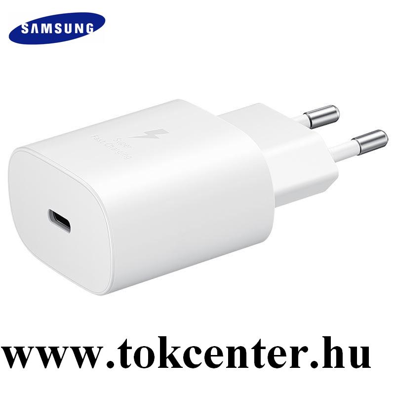 Hálózati töltő Type-C aljzat (5V / 3000mA, 25W, PD gyorstöltés támogatás) FEHÉR (EP-TA800NWEGEU)