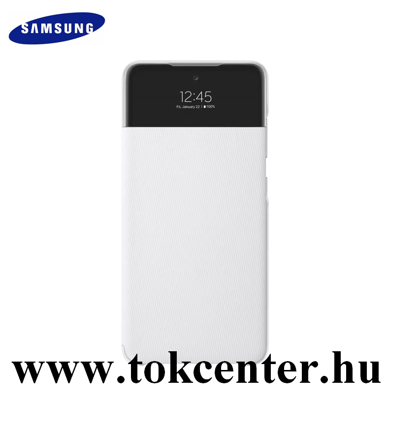 Samsung Galaxy A52 4G (SM-A525F) Gyári Tok álló (aktív flip, oldalra nyíló, hívószámkijelzés, Smart View Cover) FEHÉR (EF-EA525PWEGEE)