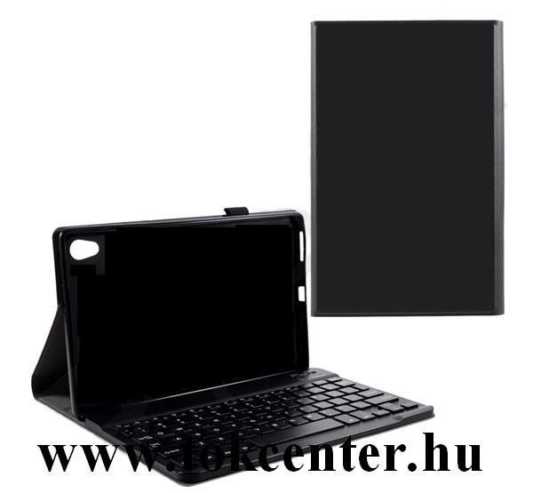 Lenovo Tab M10 HD (TB-X306F) 2.gen Tok álló, bőr hatású (FLIP, bluetooth billentyűzet, asztali tartó funkció) FEKETE