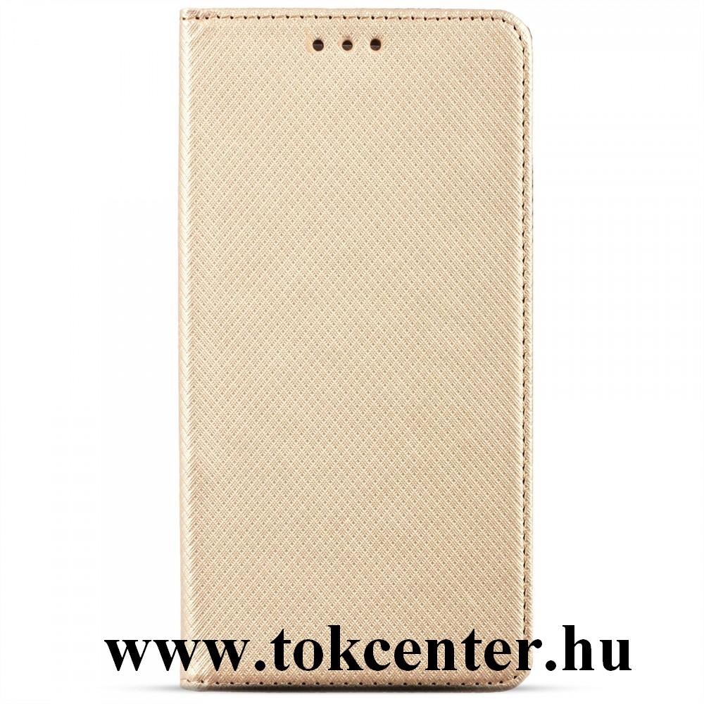 Xiaomi Mi 11 Tok álló, bőr hatású (FLIP, oldalra nyíló, asztali tartó funkció, rombusz minta) ARANY