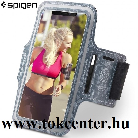 SPIGEN VELO SPORT ARMBAND A700 tok álló (sportoláshoz, karpánt, elasztikus, kulcstartó, 6.9'' méret) TEREPMINTA