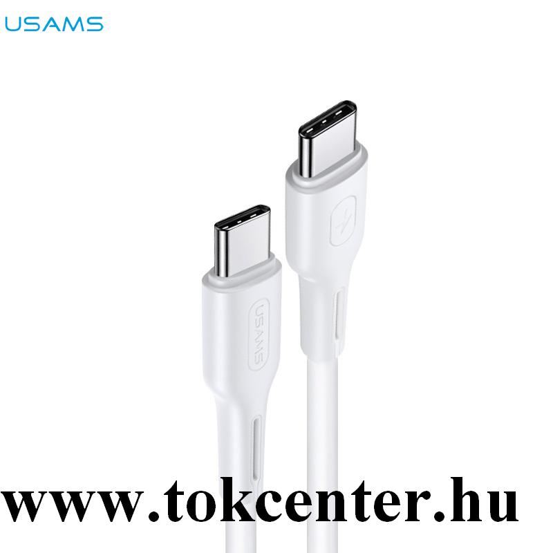 USAMS U43 adatátviteli adatkábel (Type-C - Type-C, 100W, PD gyorstöltés támogatás, 120 cm) FEHÉR