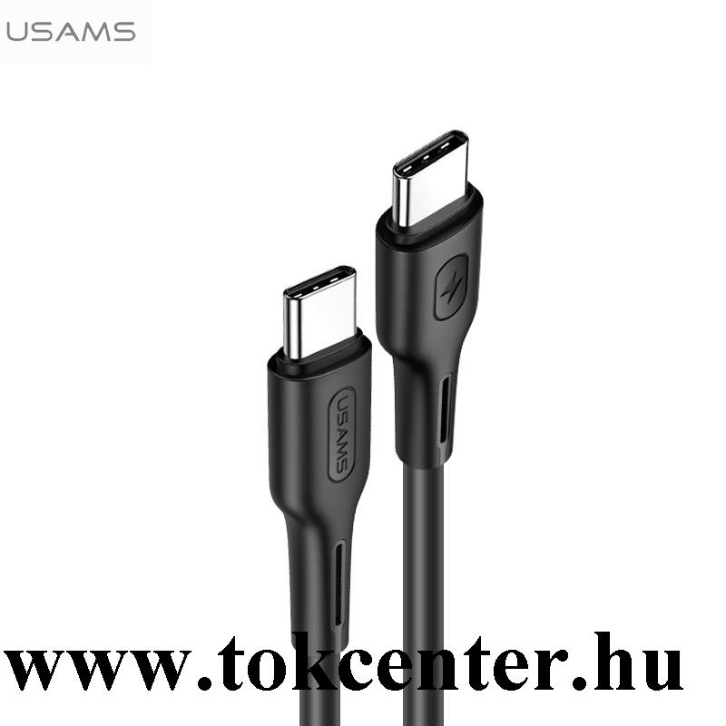 USAMS U43 adatátviteli adatkábel (Type-C - Type-C, 100W, PD gyorstöltés támogatás, 120 cm) FEKETE