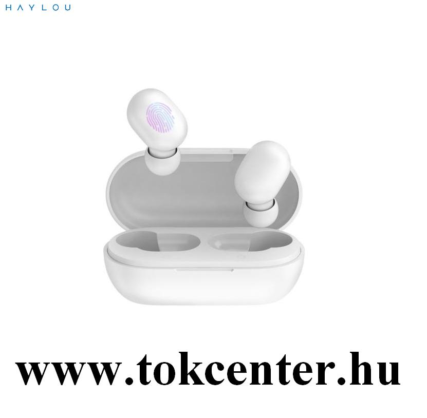 HAYLOU GT1 bluetooth SZTEREO fülhallgató (v5.0, TWS, extra mini + töltőtok) FEHÉR (GT1_W)