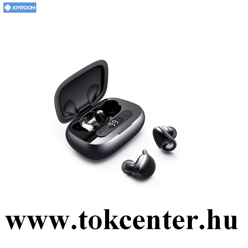 JOYROOM BLUETOOTH fülhallgató SZTEREO (v5.0, TWS, mikrofon, zajszűrő, töltöttségi szint LED kijelző + töltőtok) FEKETE