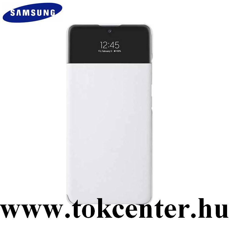 Samsung Galaxy A72 4G (SM-A725F) Gyári Tok álló (aktív flip, oldalra nyíló, hívószámkijelzés, Smart View Cover) FEHÉR (EF-EA725PWEGEE)