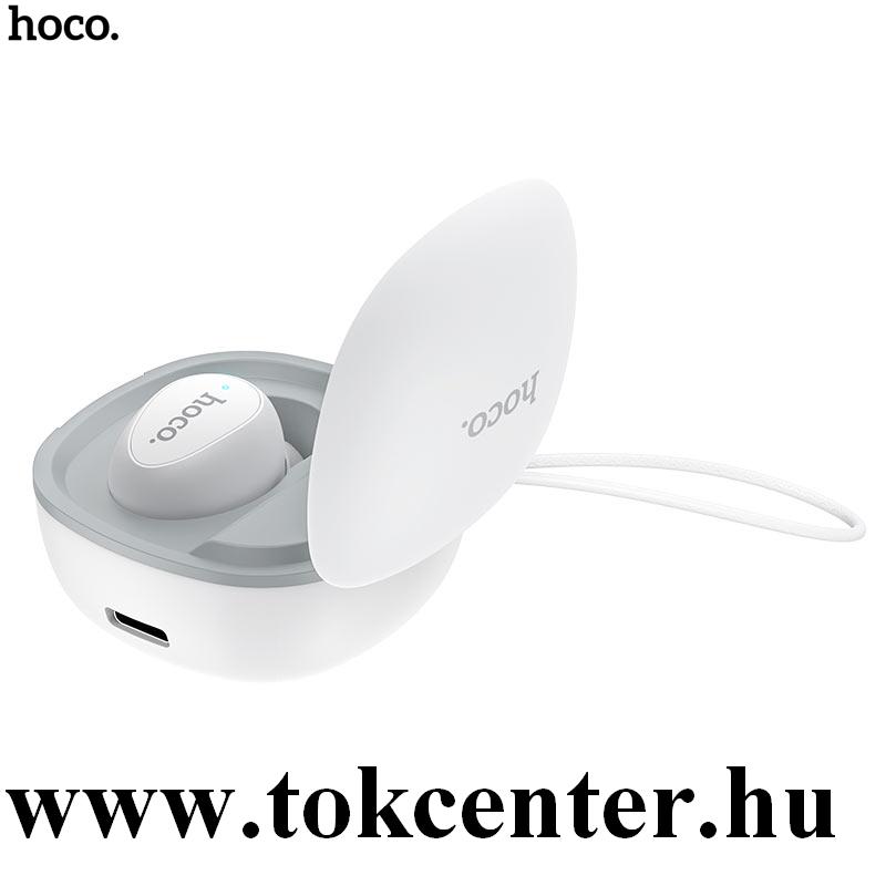 HOCO E50 MINI BLUETOOTH fülhallgató MONO (v5.0, TWS, mikrofon + töltőtok) FEHÉR