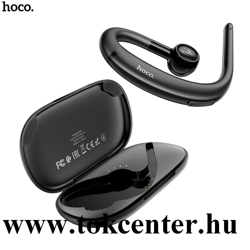 HOCO E56 SHINE BLUETOOTH fülhallgató MONO (v5.0, mikrofon, multipoint + töltőtok) FEKETE