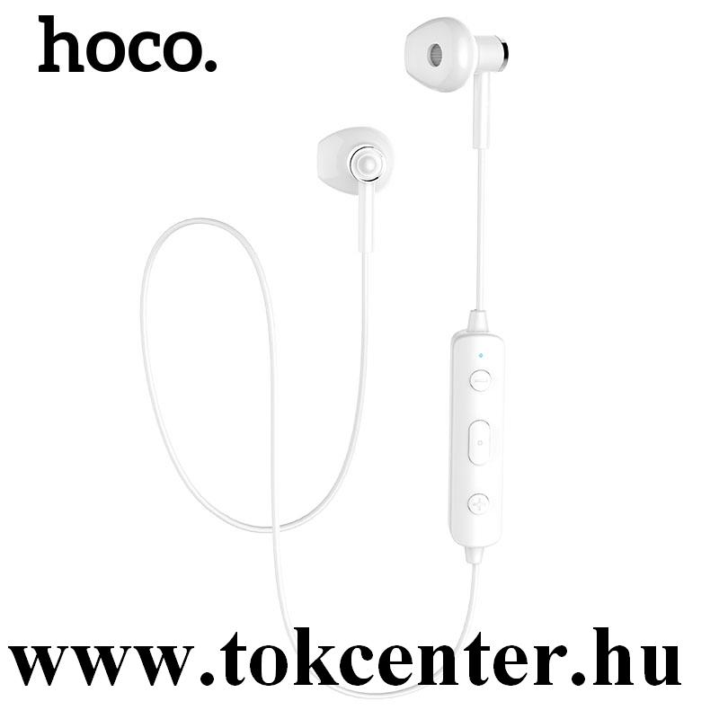 HOCO ES21 BLUETOOTH fülhallgató SZTEREO (v4.1, nyakba akasztható, mikrofon, lapos kábel, multipoint, SPORT) FEHÉR