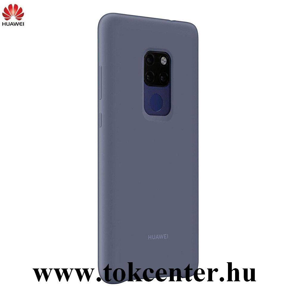 Huawei Mate 20 Gyári Szilikon telefonvédő (beépített fémlemez, gumírozott) VILÁGOSKÉK (51992617)