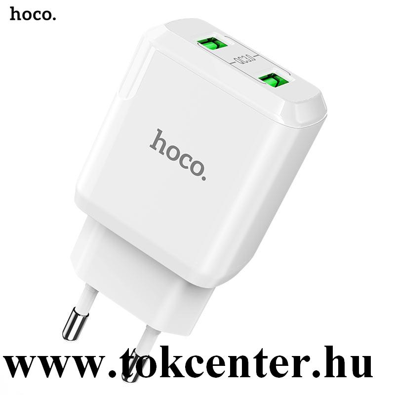HOCO N6 CHARMER hálózati töltő 2 x USB aljzat (5V / 3000mA, 20W, QC 3.0, PD gyorstöltés támogatás) FEHÉR