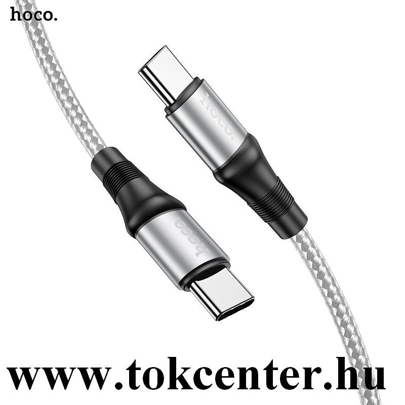 HOCO X50 adatátvitel adatkábel és töltő (Type-C / Type-C, 100 cm, törésgátló, PD gyorstöltés támogatás) SZÜRKE