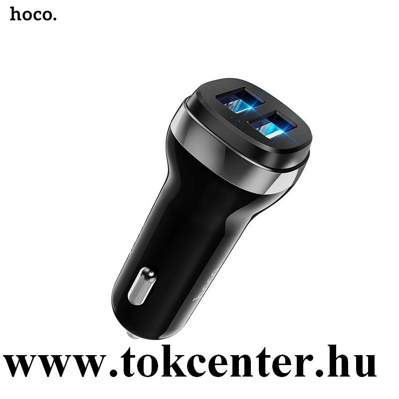 HOCO Z40 autós töltő 2 x USB aljzat (5V / 2400mA, gyorstöltés támogatás, LED jelzés) FEKETE