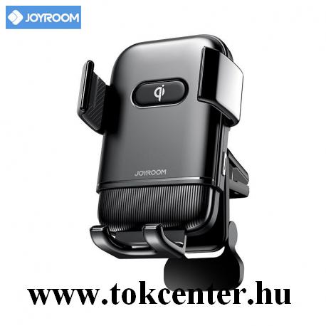 JOYROOM autós tartó (szellőzőre, szenzoros, Type-C aljzat, forgatható, QI töltés,15W, 4.7-6.8'' méret) FEKETE