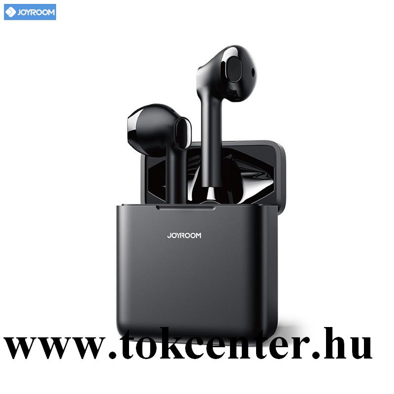 JOYROOM BLUETOOTH fülhallgató SZTEREO (v5.0, mikrofon, zenehallgatáshoz ajánlott + töltőtok) FEKETE