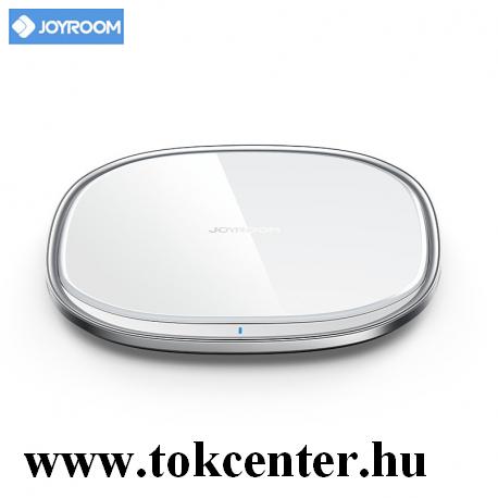 JOYROOM hálózati töltő állomás (vezeték nélküli töltés, QI Wireless, FOD, 15W, túlmelegedés védelem, gyorstöltés) FEHÉR