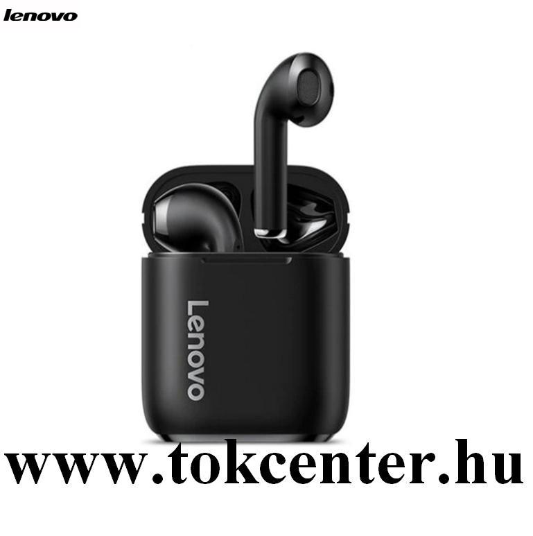 LENOVO LP2 BLUETOOTH SZTEREO fülhallgató (v5.0, TWS, mikrofon, zenehallgatáshoz ajánlott + töltőtok) FEKETE