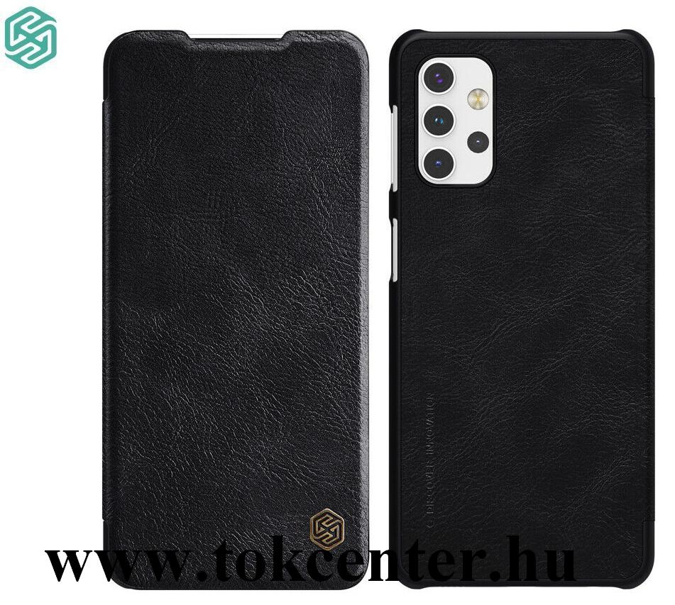 Samsung Galaxy A32 5G (SM-A326) NILLKIN QIN tok álló, bőr hatású (aktív flip, oldalra nyíló, bankkártya tartó) FEKETE