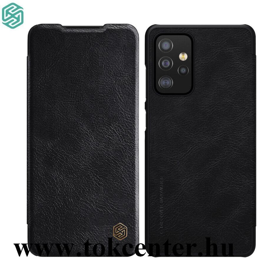 Samsung Galaxy A52 5G (SM-A526F) NILLKIN QIN tok álló, bőr hatású (aktív flip, oldalra nyíló, bankkártya tartó) FEKETE