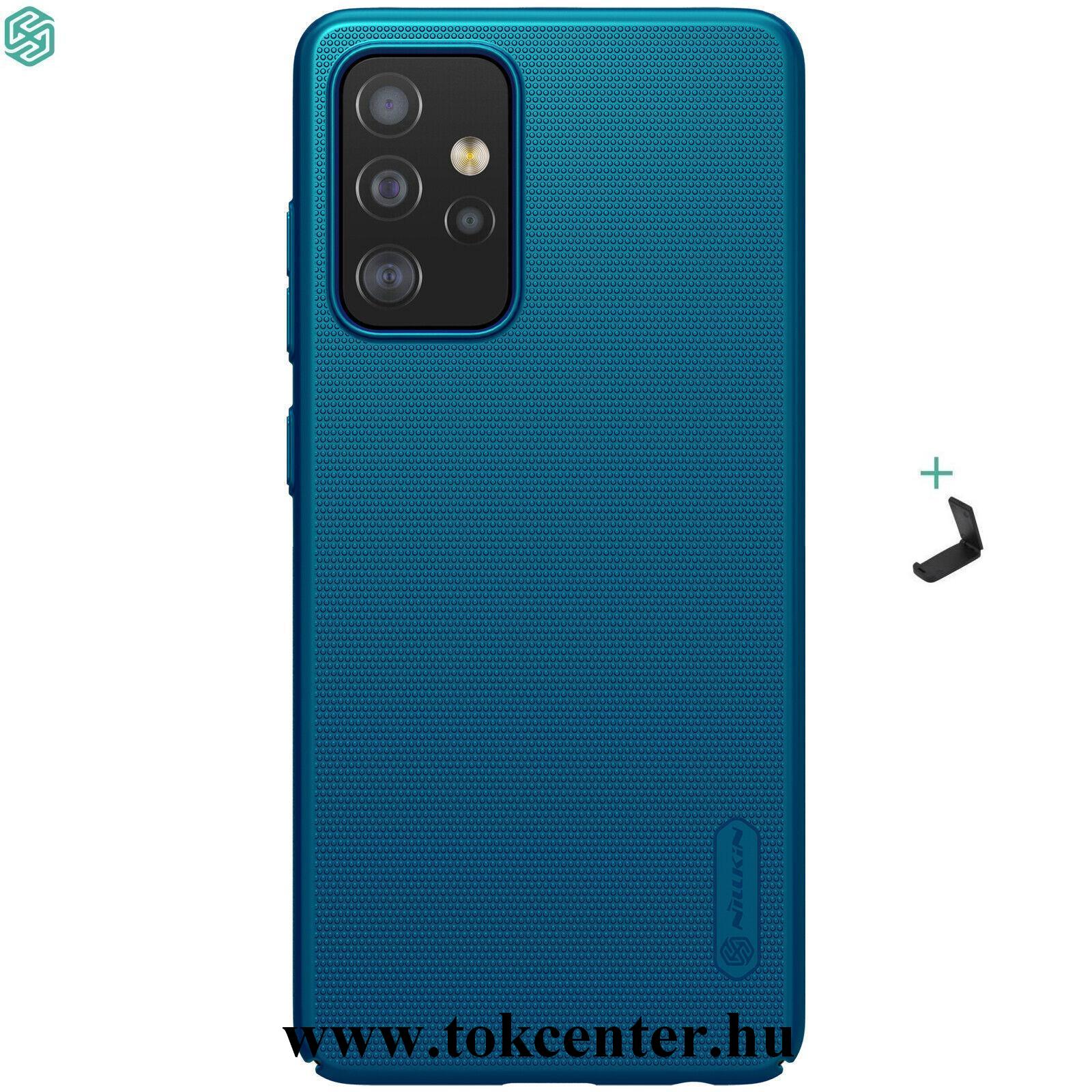 Samsung Galaxy A52 5G (SM-A526F) NILLKIN SUPER FROSTED műanyag telefonvédő (gumírozott, érdes felület + asztali tartó) SÖTÉTKÉK