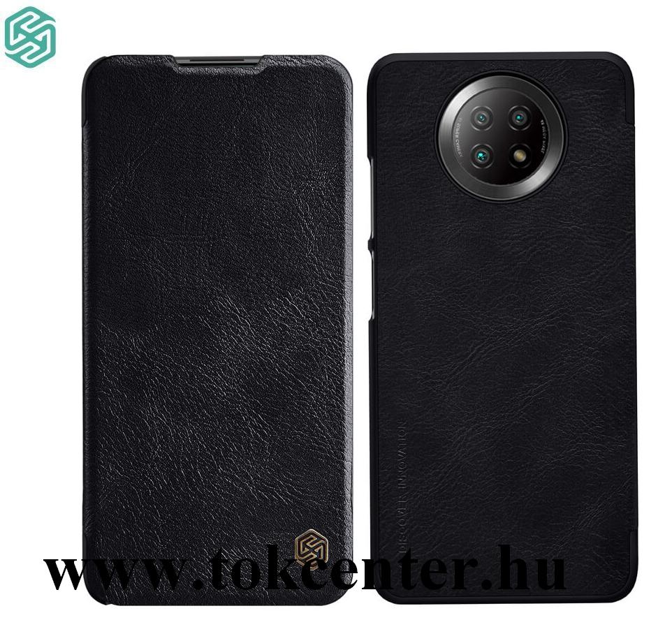 Xiaomi Redmi Note 9 5G NILLKIN QIN tok álló, bőr hatású (FLIP, oldalra nyíló, bankkártya tartó) FEKETE