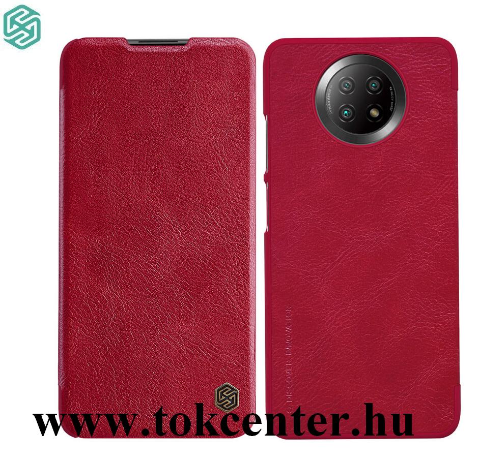 Xiaomi Redmi Note 9 5G NILLKIN QIN tok álló, bőr hatású (FLIP, oldalra nyíló, bankkártya tartó) PIROS