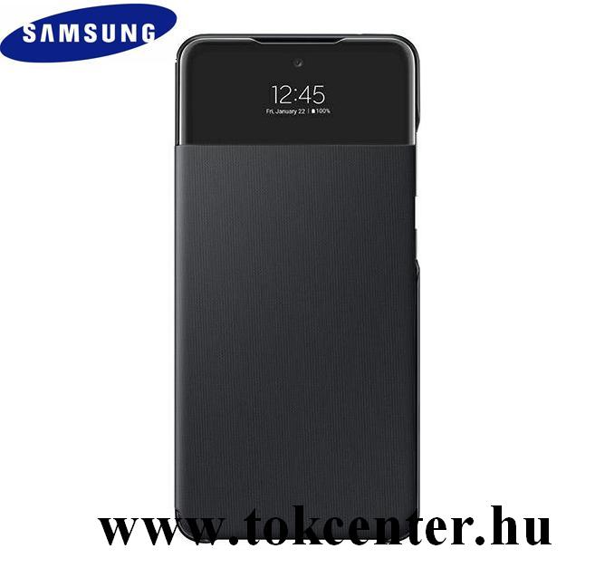 Samsung Galaxy A52 4G (SM-A525F) Gyári Tok álló (aktív flip, oldalra nyíló, hívószámkijelzés, Smart View Cover) FEKETE (EF-EA525PBEGEE)