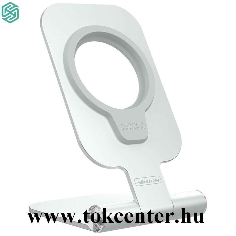 NILLKIN MAGLOCK asztali tartó (alumínium, csúszásgátló talp, univerzális, hordozható, Apple Magsage kompatiblis) EZÜST