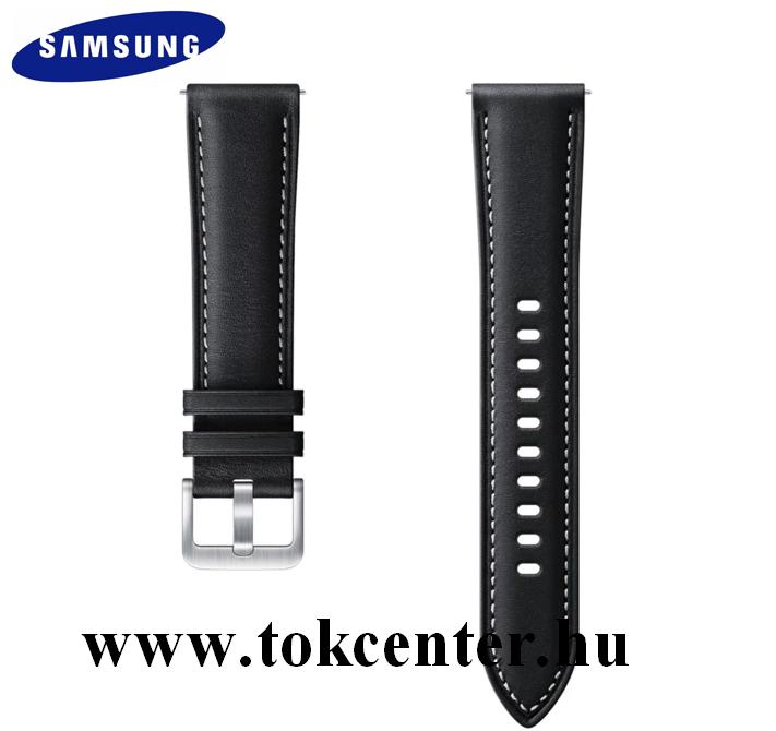 Samsung Galaxy Watch 3 45mm SAMSUNG pótszíj (20 mm, valódi bőr, állítható) FEKETE (ET-SLR85SBEGEU)