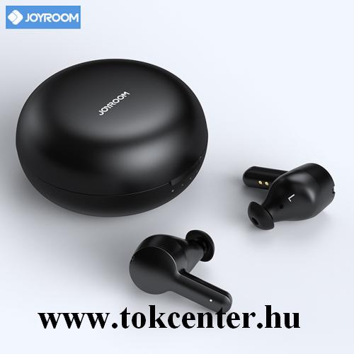 JOYROOM BLUETOOTH fülhallgató SZTEREO (v5.0, TWS, mikrofon, aktív zajszűrő, cseppálló + töltőtok) FEKETE