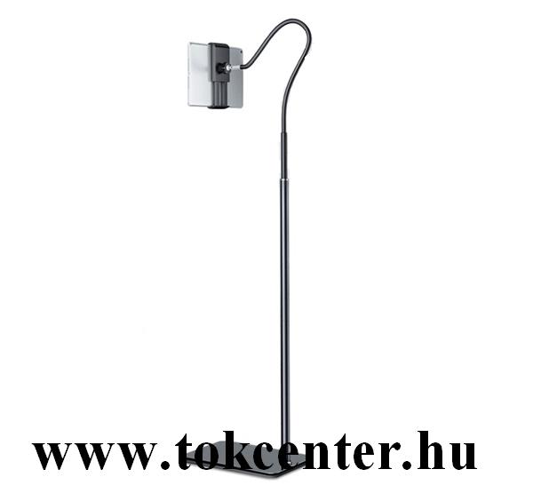 Készülék tartó állvány (alumínium, dönthető, állítható, 360°-ban forgatható, 127 cm magas, 4.6-10.6'' méret) SZÜRKE