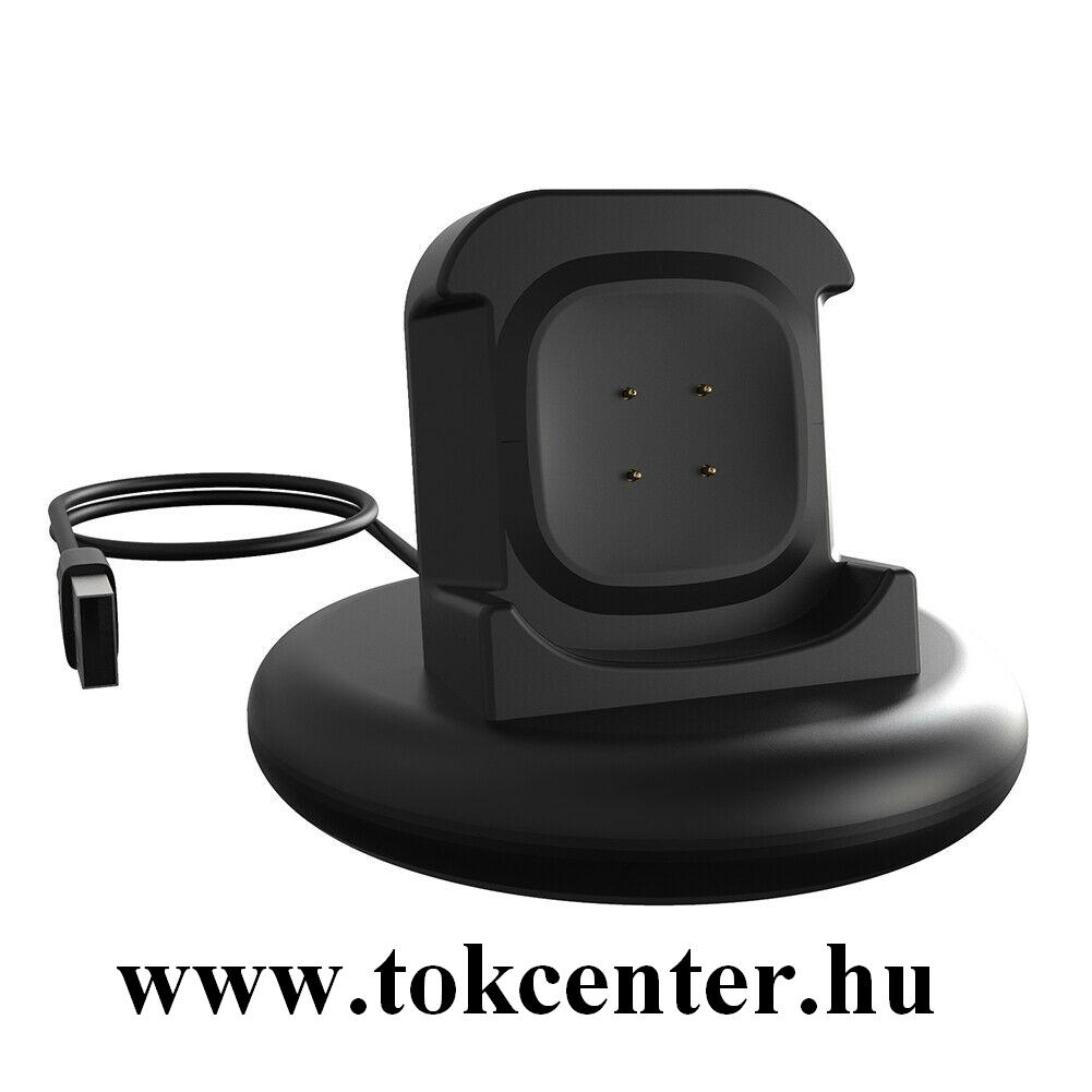 Fitbit Versa 3 / Sense Töltőkábel (USB, mágneses, 100 cm) FEKETE 