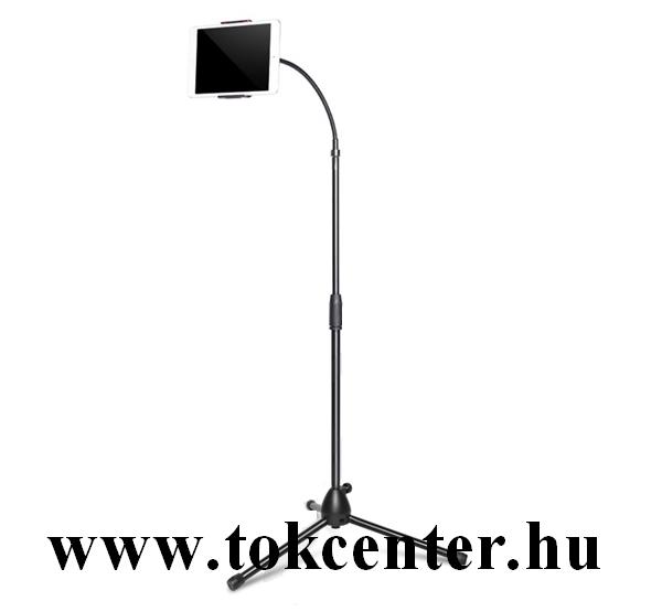 Tripod állvány (alumínium, állítható, 90-170 cm magasságban, univerzális, 3.5-10'') FEKETE