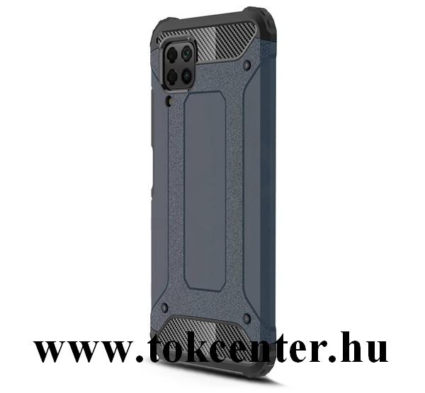 Huawei P40 Lite 4G / Nova 6 SE Defender műanyag telefonvédő (közepesen ütésálló, légpárnás sarok, szilikon belső, fémhatás) SÖTÉTKÉK