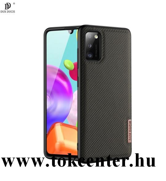 Samsung Galaxy A41 (SM-A415F) DUX DUCIS FINO szilikon telefonvédő (műanyag belső, közepesen ütésálló, rács minta) BARNA